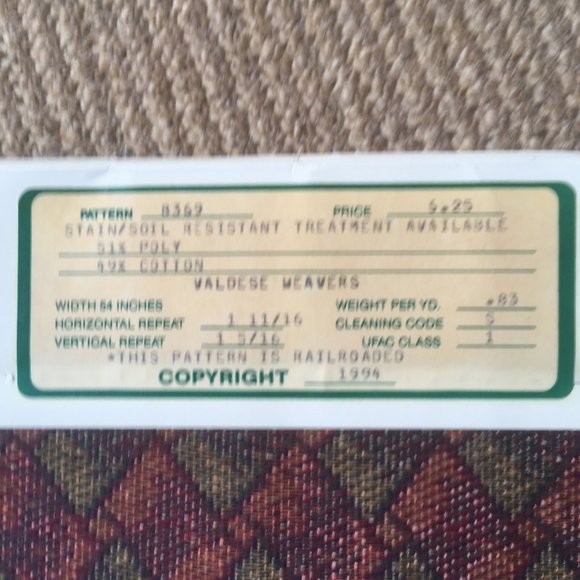 Tapestry Fabric.Stain Resistant. . 26x26 - Picture 15 of 15